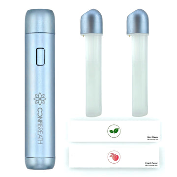 Electronic Oral Breath Spray USB Type C With 2 Flavors Mint & Peach, Reusable Portable, Sugar-Free Alcohol Free, Oral Care Fresh Mouth Spray Mist for Bad Breath by ConfiBreath